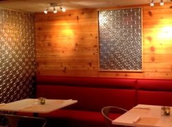 Interior of restaurant with Fasade wall panels
