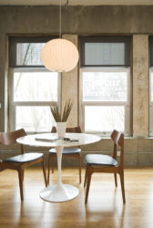 Dinette table with plant natural elements in design